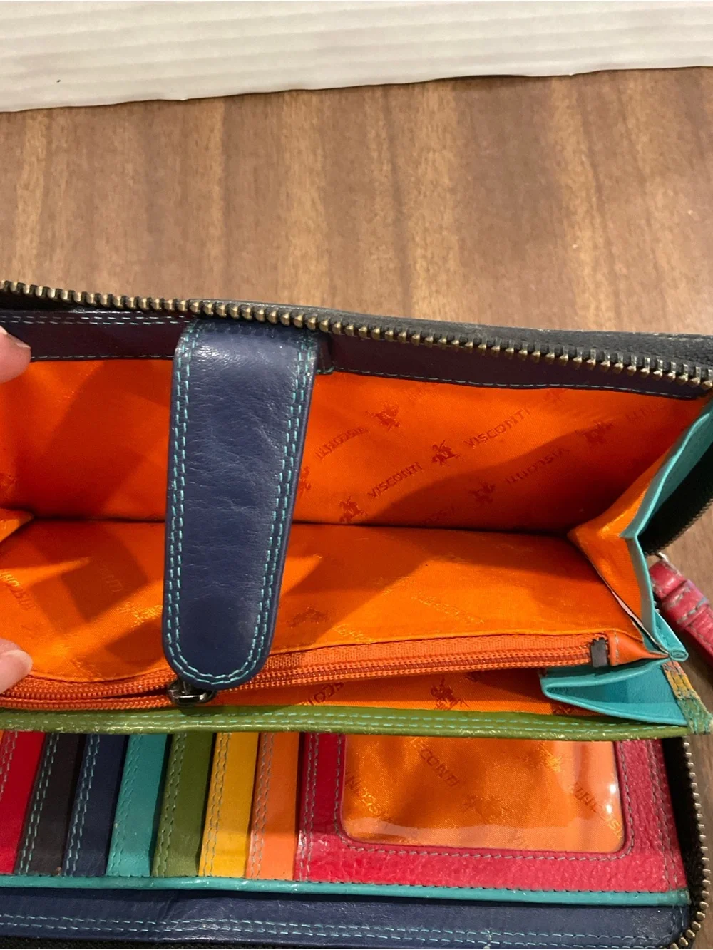 Ladies Visconti Large Real Leather Purse Wallet RFID Rainbow Colorblock